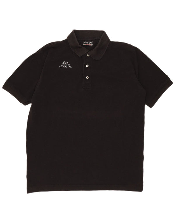 KAPPA Polo para hombre grande de algodón negro