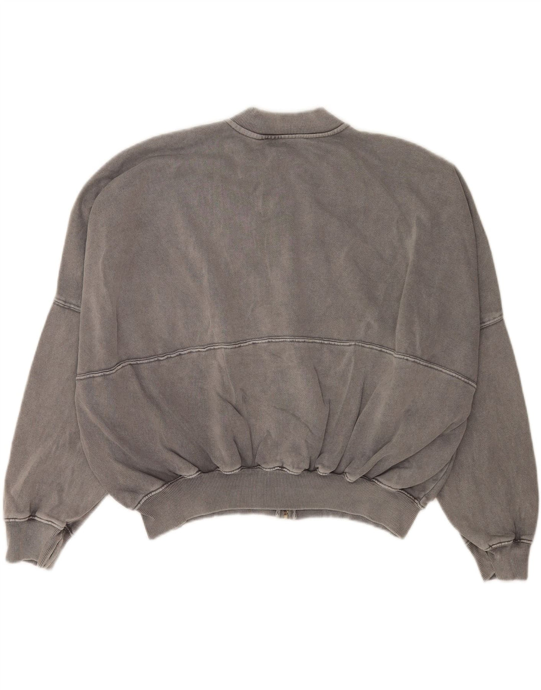 Zara Mujer Oversize Chándal Top Chaqueta UK 10 Small Gris Algodón