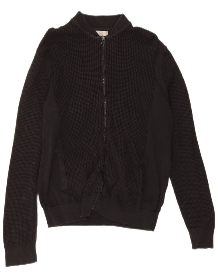 Marks & Spencer Suéter tipo cárdigan de ajuste regular para hombre Algodón negro mediano