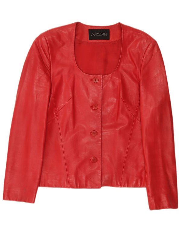 Marc Cain Chaqueta Blazer de Cuero con 4 Botones para Mujer US Small Red