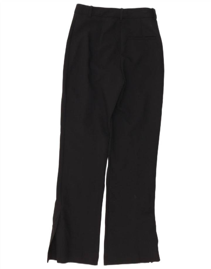 Zara Mujer Pantalón Chino Bootcut Pequeño W26 L31 Poliéster Negro