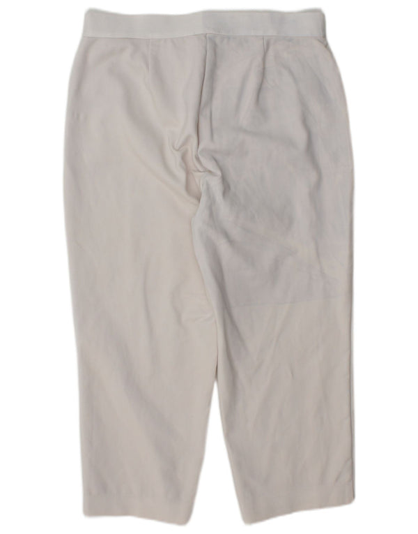Marks & Spencer Pantalones Capri de Cintura Alta para Mujer UK 40 Large W32 L22 Blanco
