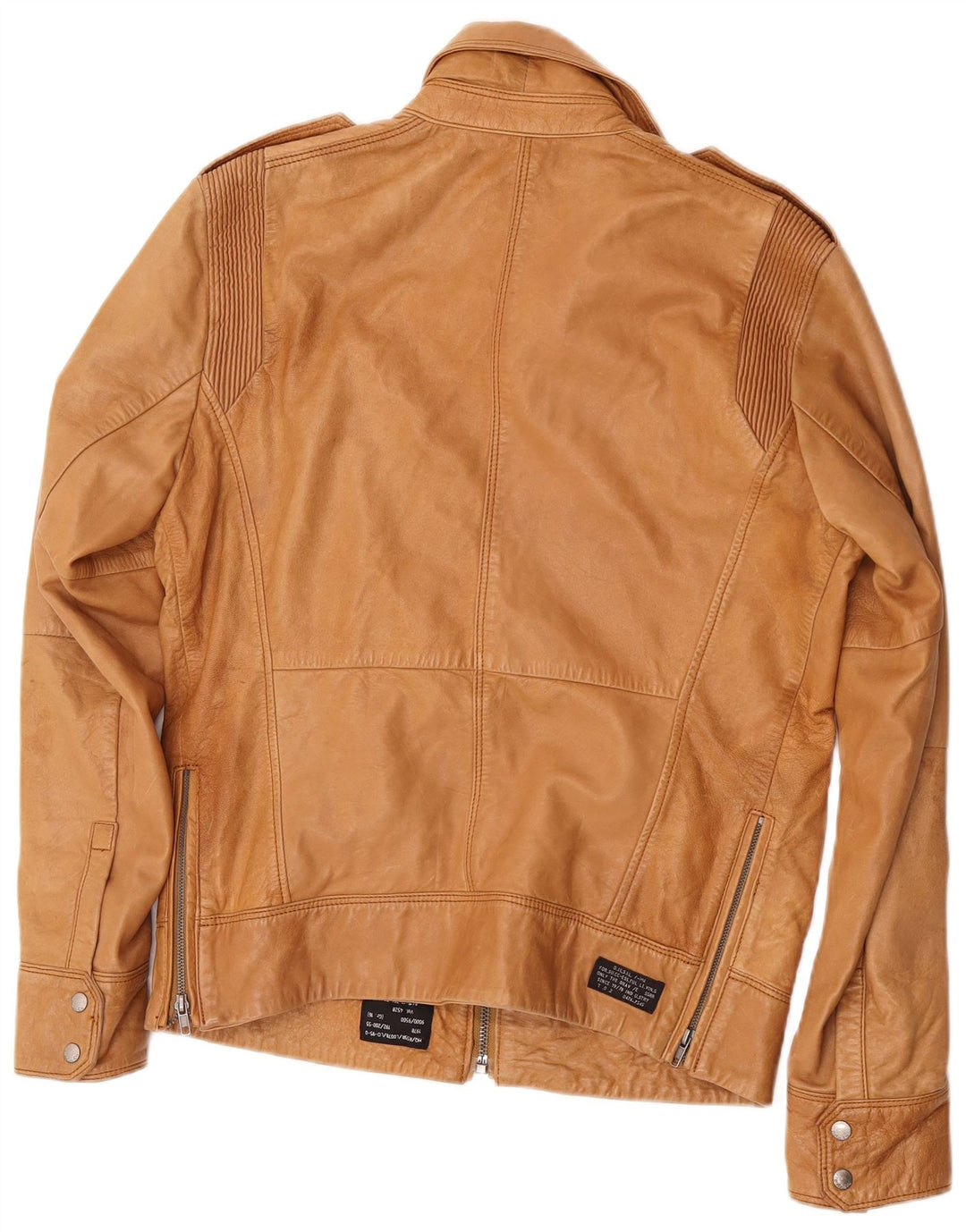Diesel Chaqueta de cuero para hombre UK 38 Cuero beige medio