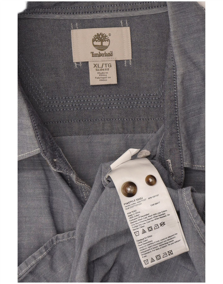 TIMBERLAND Camisa Slim Fit Hombre XL Gris Algodón