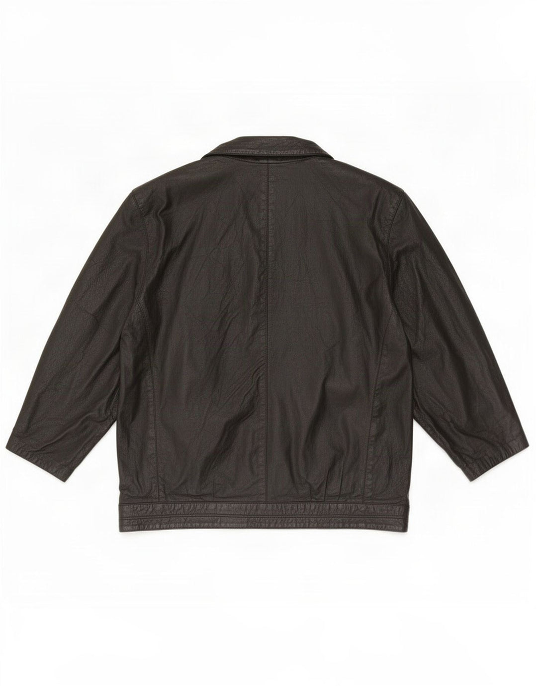 Chaqueta de cuero vintage para mujer Reino Unido 42 XL Negro