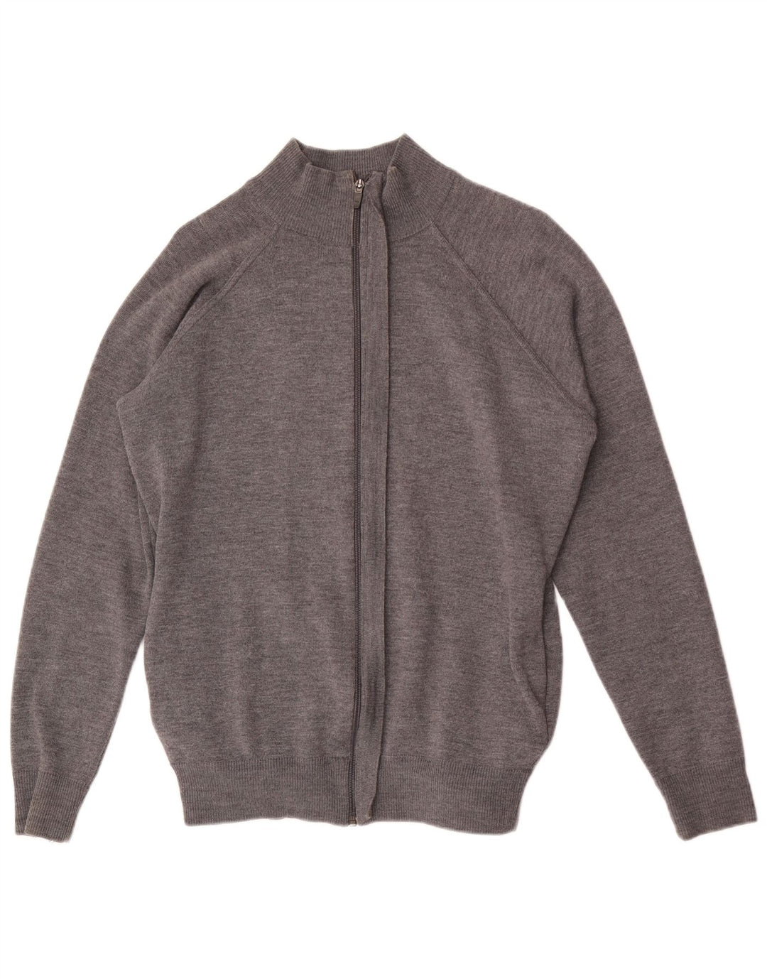 Zara Hombre Jersey Con Cremallera Y Cuello Jersey XL Lana Gris