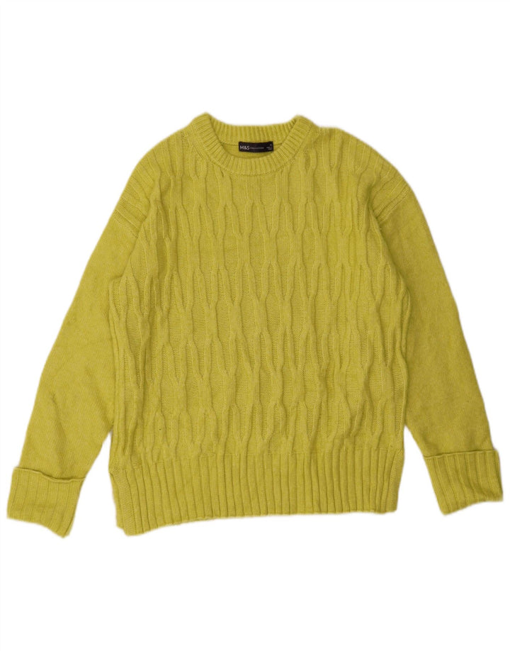 Marks & Spencer - Jersey de cuello redondo para mujer, talla 40, color amarillo mediano