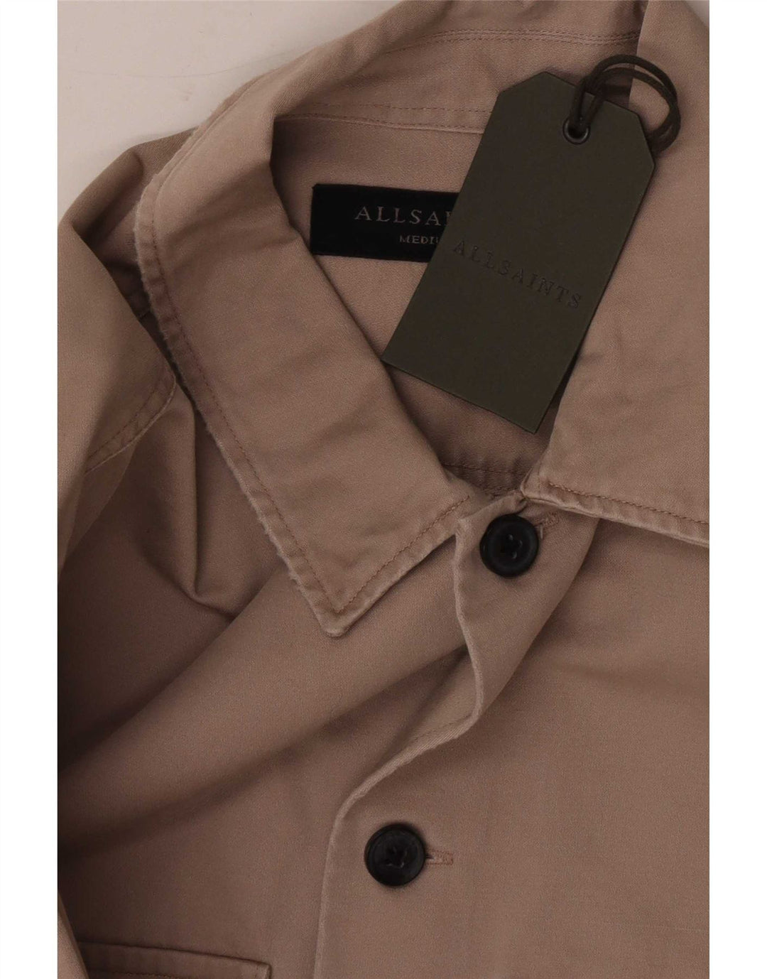 Camisa All Saints Hombre Algodón Beige Medio