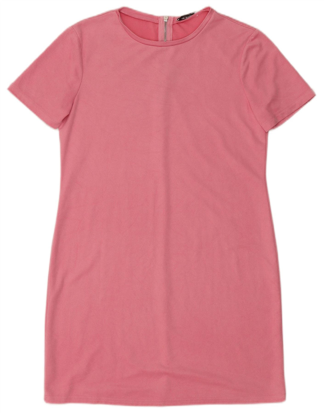 Zara Mujer Vestido Recto UK 44 Rosa Mediano