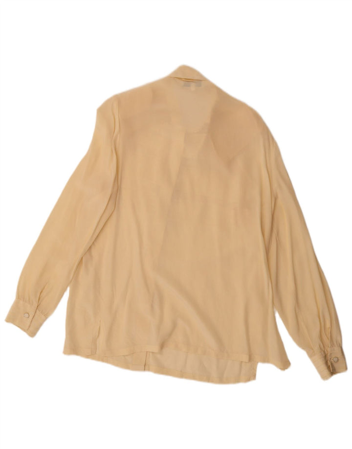 Vintage mujer camisa blusa IT 46 grande beige