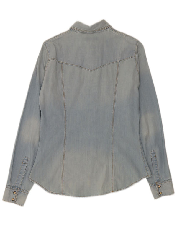 Guess Camisa Vaquera Mujer UK 10 Small Azul Algodón
