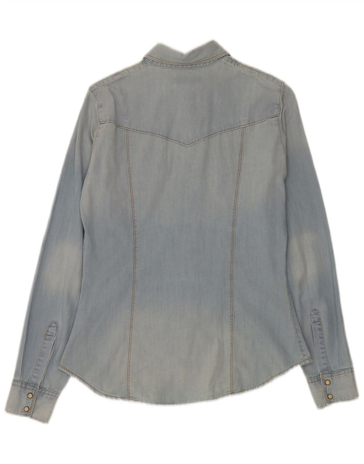 Guess Camisa Vaquera Mujer UK 10 Small Azul Algodón