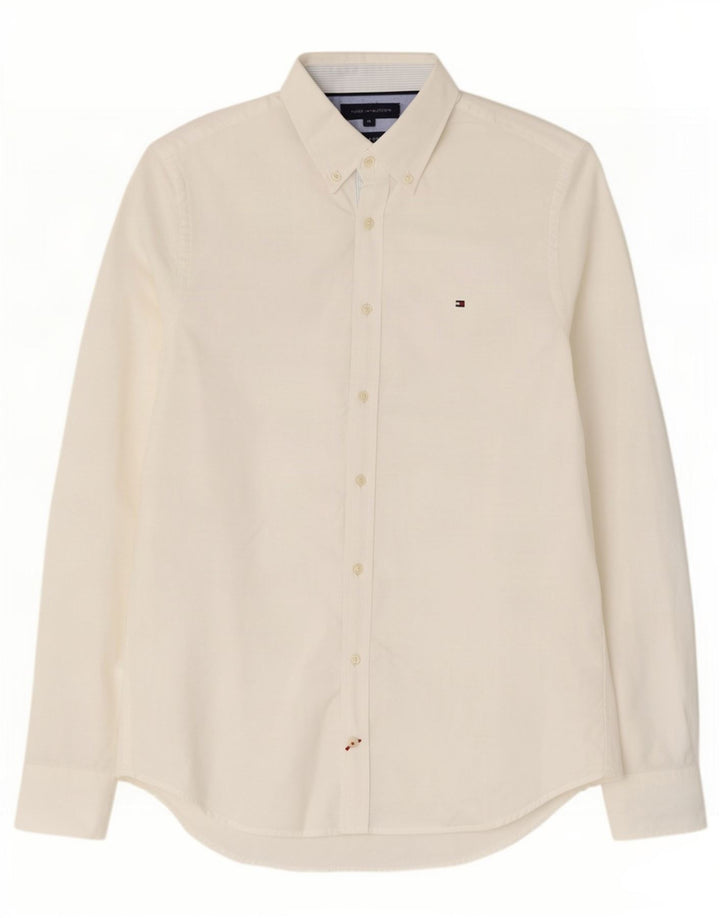 Camisa Tommy Hilfiger Slim Fit de algodón blanco mediano para hombre