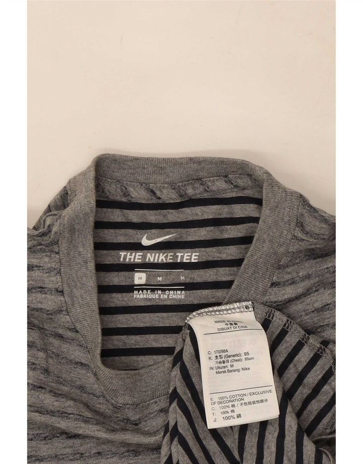 Camiseta Nike Hombre Top Algodón A Rayas Gris Medio