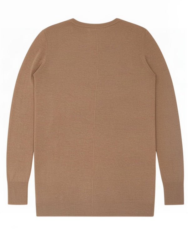 Zara - Jersey con cuello barco para mujer, talla 40, viscosa marrón medio