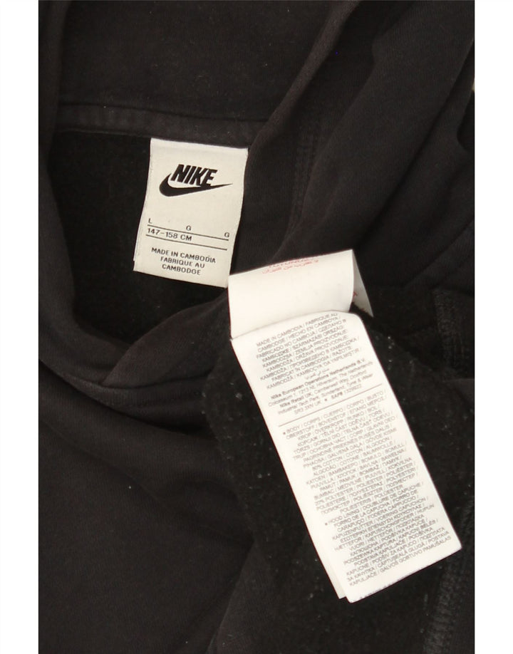 NIKE Sudadera con capucha para niños 12-13 años Grande Negro Algodón