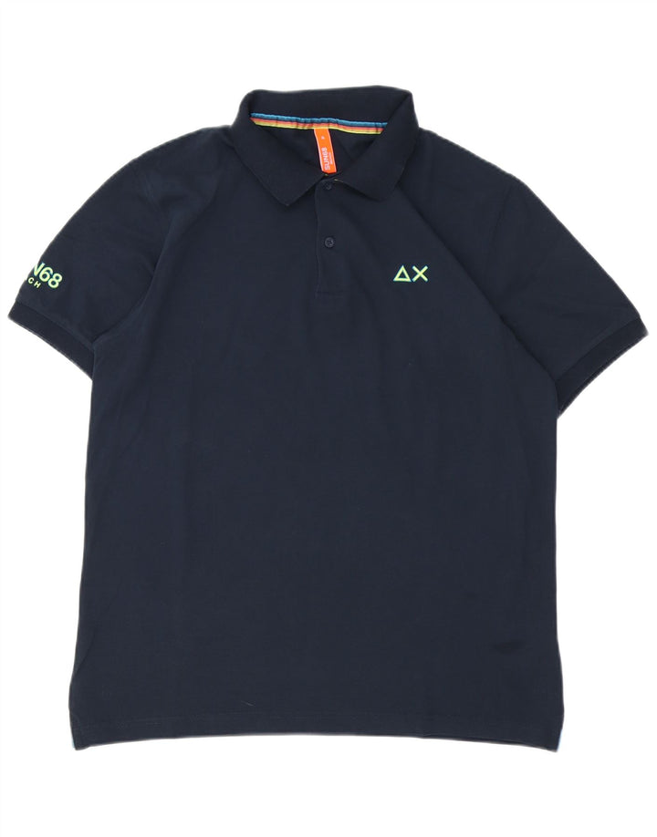 Polo Sun68 Hombre XL Algodón Azul Marino