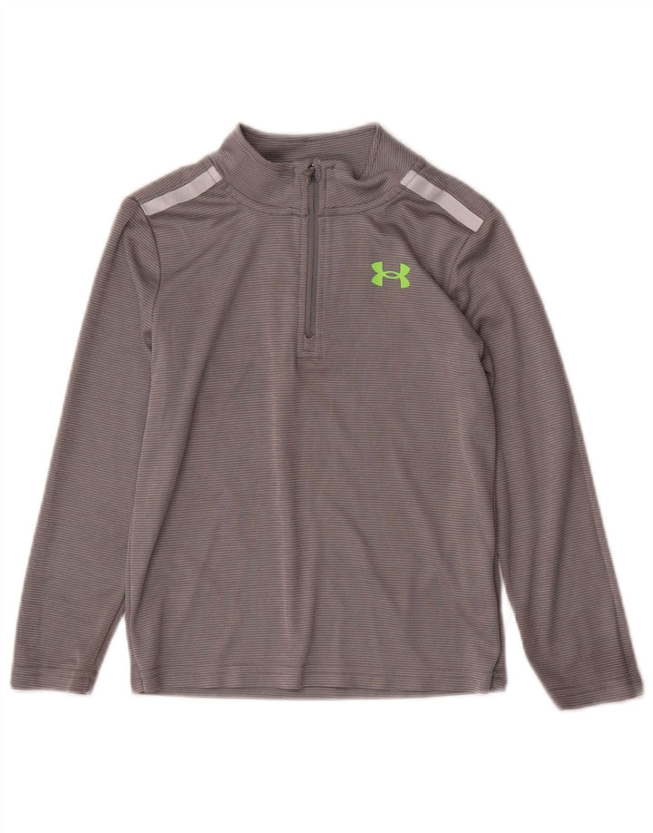 Under Armour Camiseta de chándal con gráfico gráfico para niños 5-6 años Gris Rayas