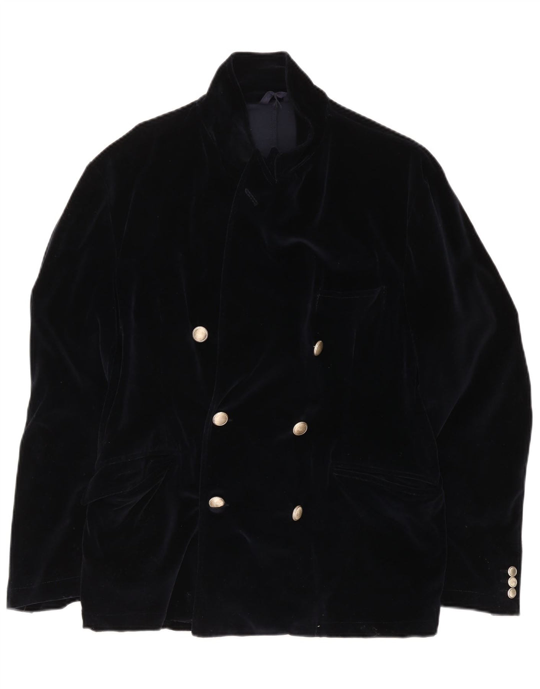 Fraizzoli Chaqueta tipo blazer de terciopelo con doble botonadura para hombre UK 38 Medium Azul marino