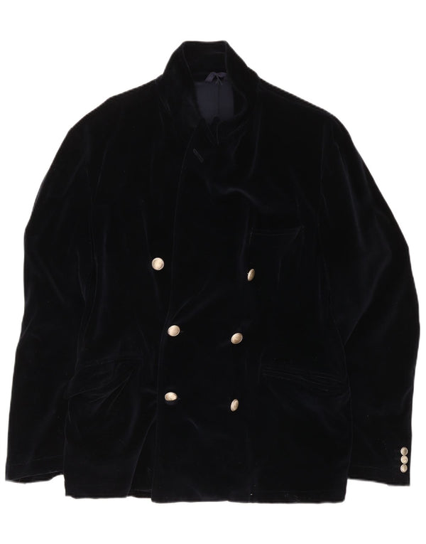 Fraizzoli Chaqueta tipo blazer de terciopelo con doble botonadura para hombre UK 38 Medium Azul marino