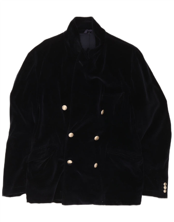 Fraizzoli Chaqueta tipo blazer de terciopelo con doble botonadura para hombre UK 38 Medium Azul marino
