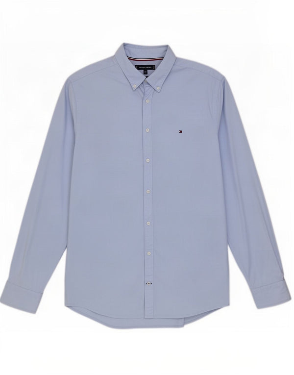 Tommy Hilfiger Mens Slim Fit Shirt 2XL Blue Cotton