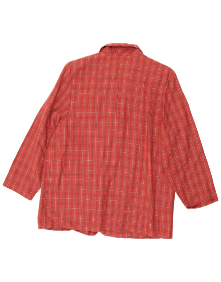 MARKS & SPENCER Chaqueta tipo blazer de manga 3/4 para mujer UK 40 XL Cuadros rojos