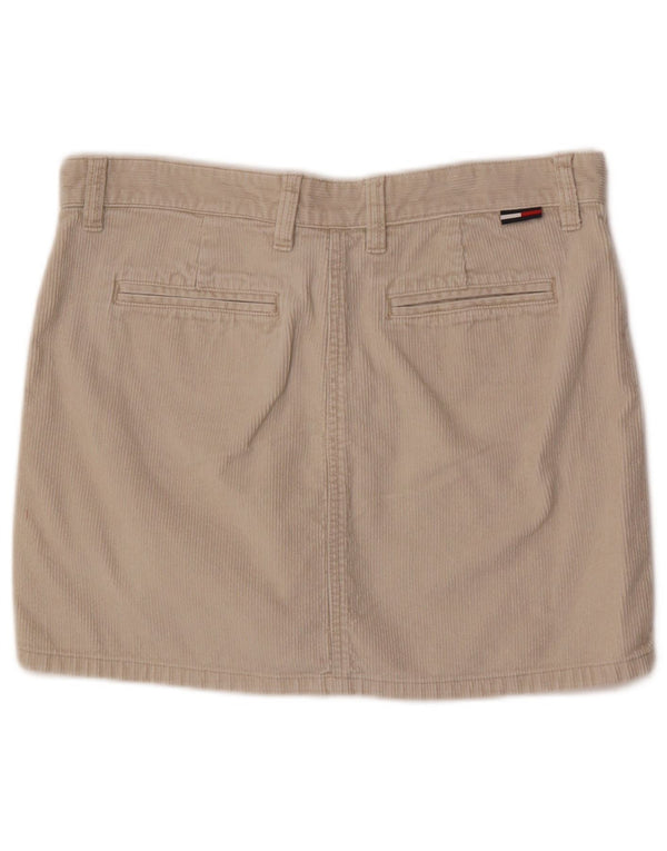 Tommy Hilfiger Minifalda de pana para mujer US 9 Mediana W30 Algodón beige