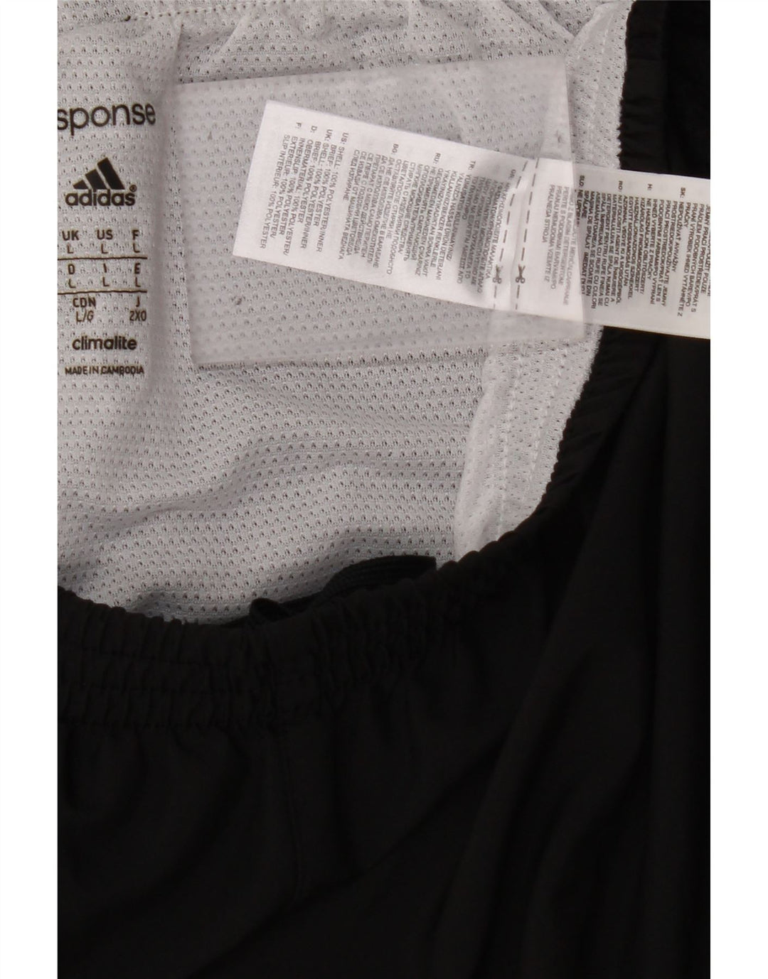 ADIDAS Pantalones cortos deportivos Climalite para hombre Poliéster negro grande