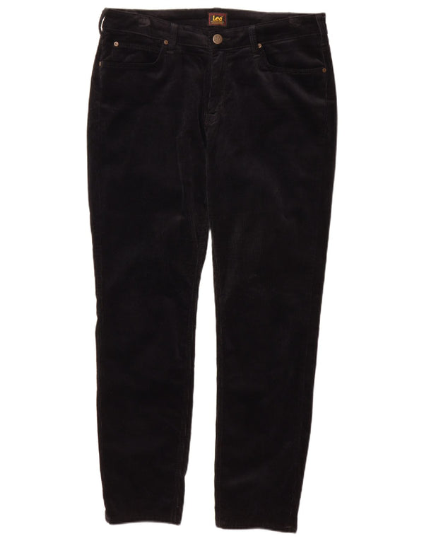 Lee Pantalones Elly Slim De Pana Para Mujer W32 L31 Algodón Negro