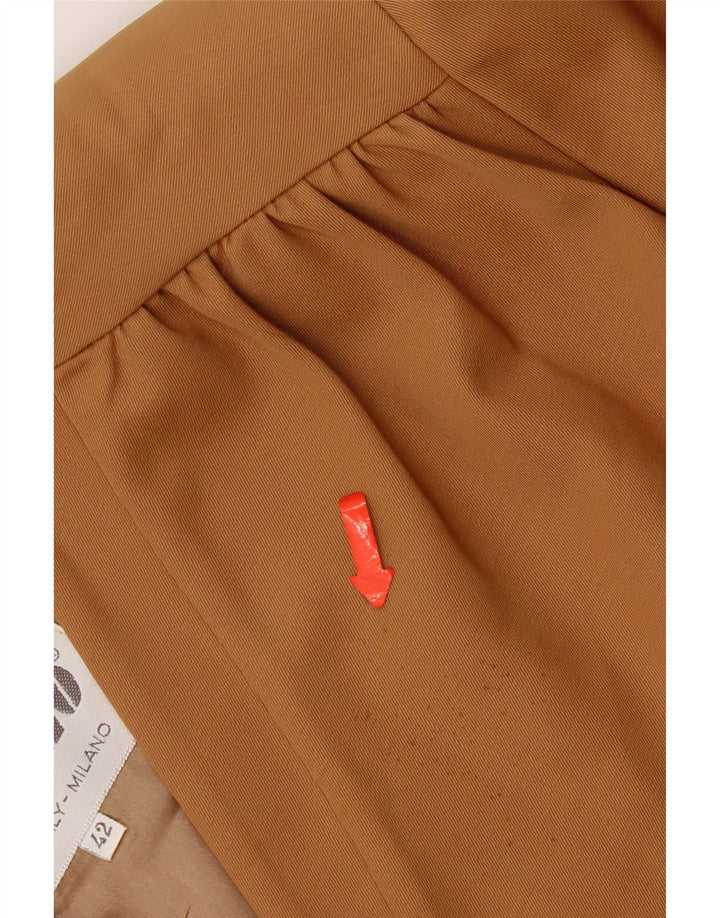 Vintage mujer 3 botones 3/4 manga Blazer chaqueta IT 42 Rayón marrón medio