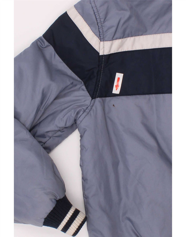 Benetton Chaqueta Acolchada Con Estampado De Niños 7-8 Años Azul Medio Colorblock