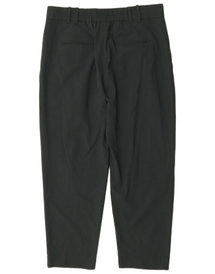 Zara Mujer Pantalón Cropped Pegged XL W36 L26 Poliéster Verde