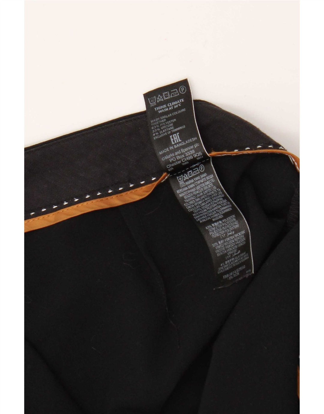 Marks & Spencer Pantalones de traje con corte de bota para mujer UK 12 Medium W32 L30 Negro