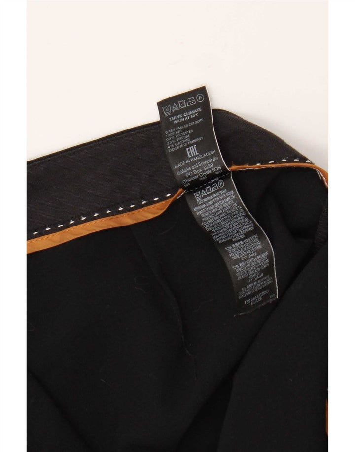 Marks & Spencer Pantalones de traje con corte de bota para mujer UK 12 Medium W32 L30 Negro