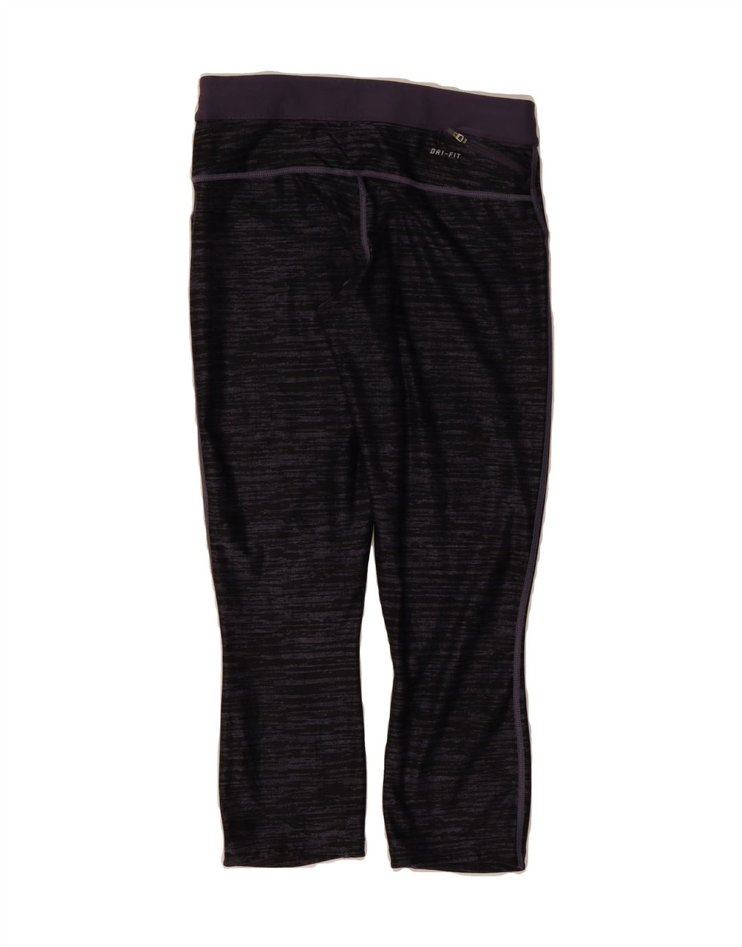 NIKE Womens Dri Fit Leggings UK 12 Medium Grey Striped Polyester Vintage Nike and Second-Hand Nike from Messina Hembry 