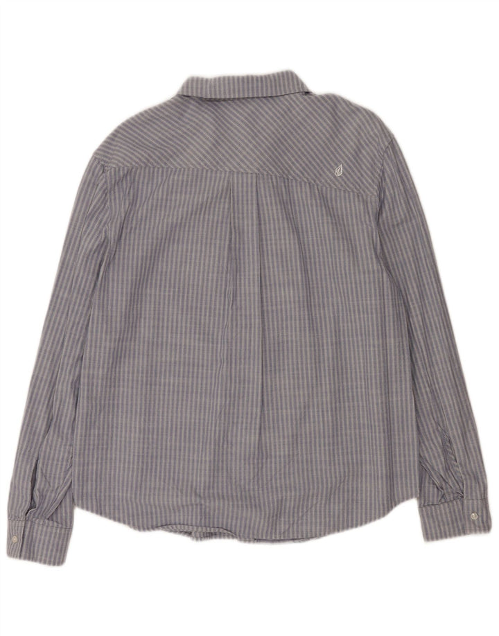 Camisa Volcom para mujer UK 44 Grande Algodón a rayas azules