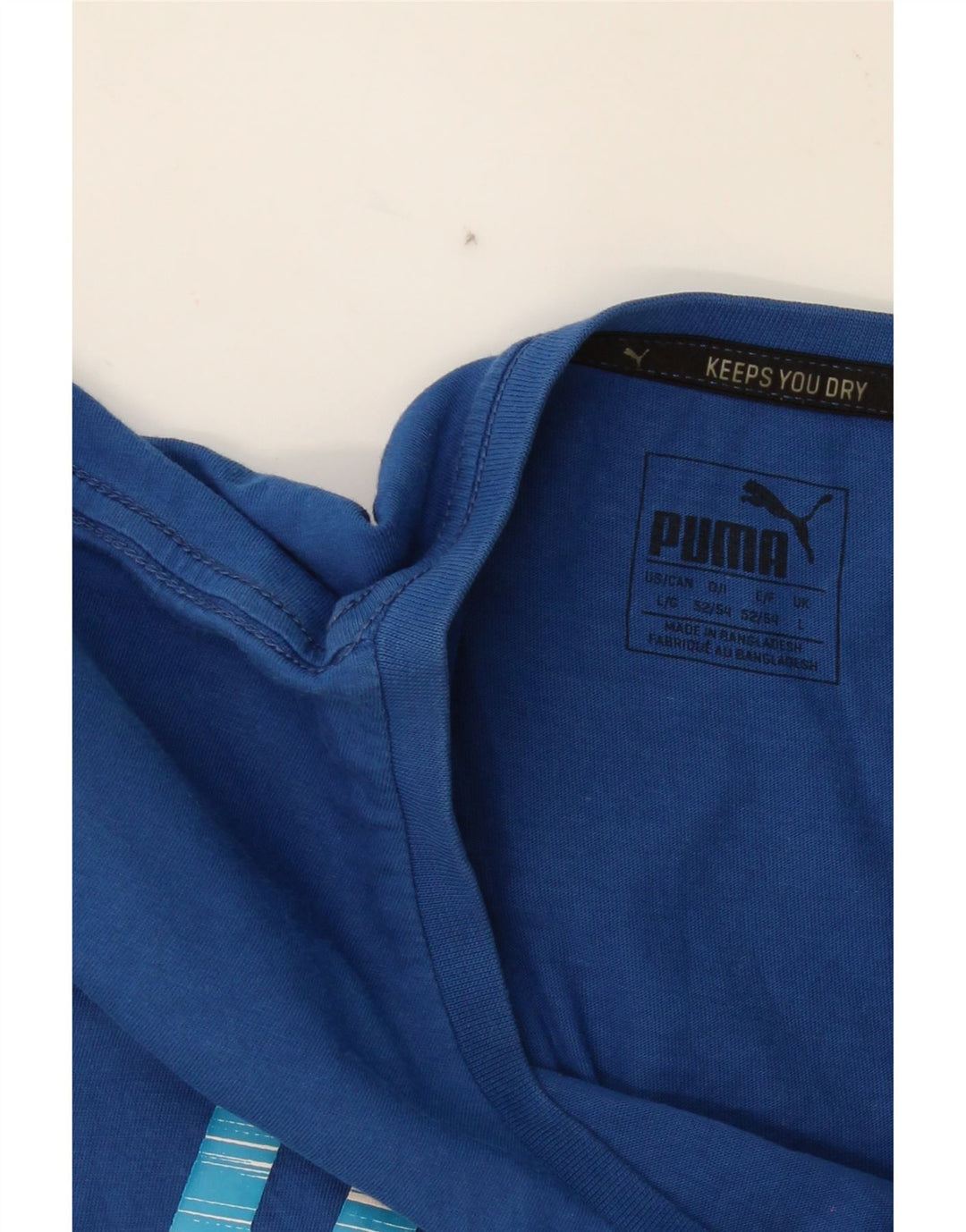 PUMA Mens Graphic T-Shirt Top Large Blue Vintage Puma and Second-Hand Puma from Messina Hembry 
