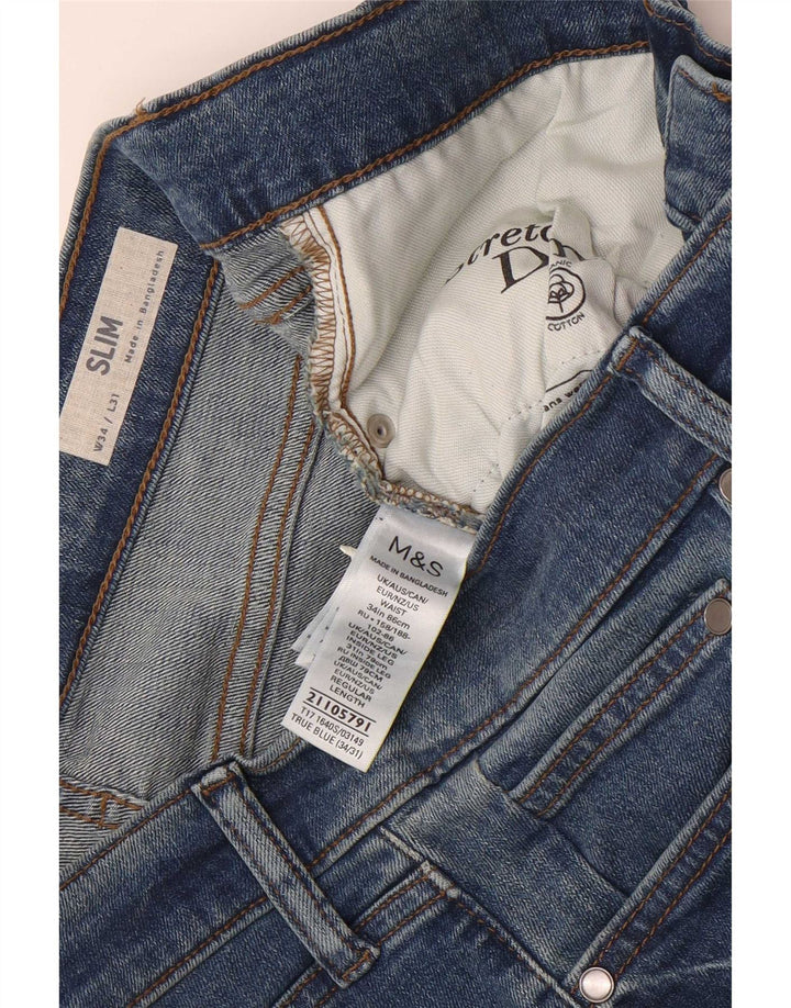 Marks & Spencer Vaqueros ajustados para hombre W34 L31 Algodón azul