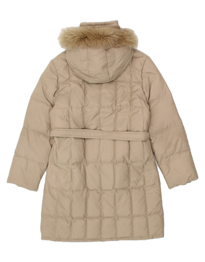 FILA Womens Hooded Padded Coat IT 44 Medium  Beige Polyester Vintage Fila and Second-Hand Fila from Messina Hembry 