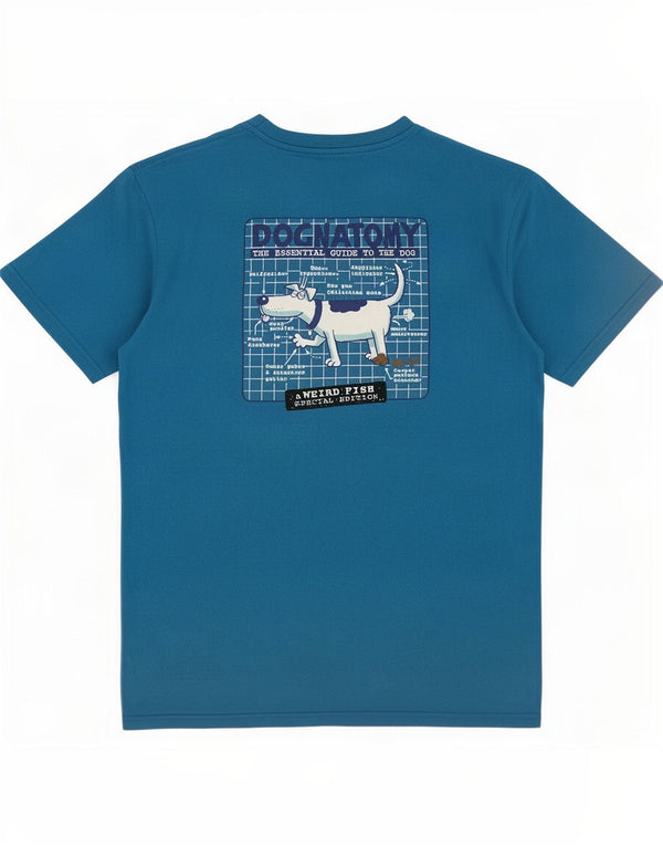 Weird Fish Camiseta gráfica para hombre Top Algodón azul medio