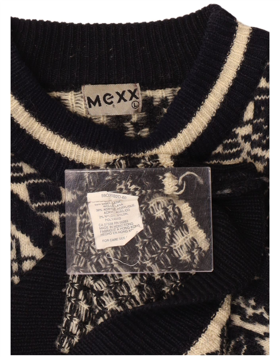 MEXX Suéter tipo jersey con cuello redondo para mujer UK 40 Grande Multicolor Geométrico