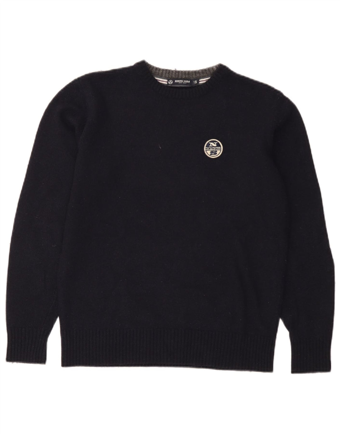 North Sails Jersey de cuello redondo para mujer UK 10 Small Lana azul marino