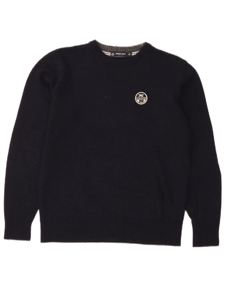 North Sails Jersey de cuello redondo para mujer UK 10 Small Lana azul marino