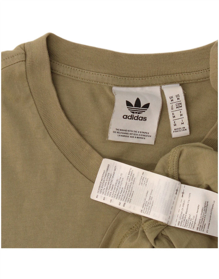 Adidas Hombre Camiseta Gráfica Top Medium Khaki Algodón
