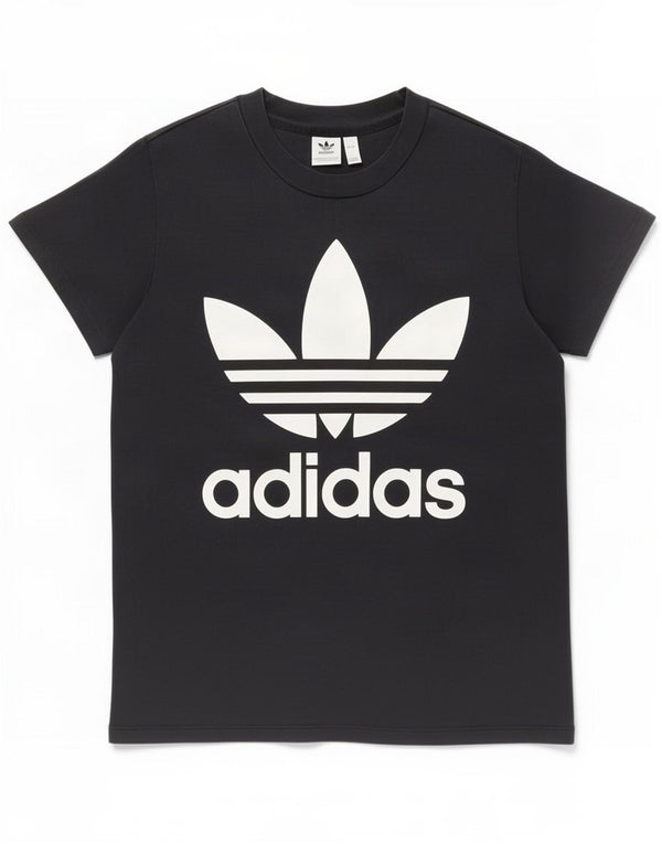 Adidas Camiseta gráfica para mujer Top UK 12 Medium Black Cotton