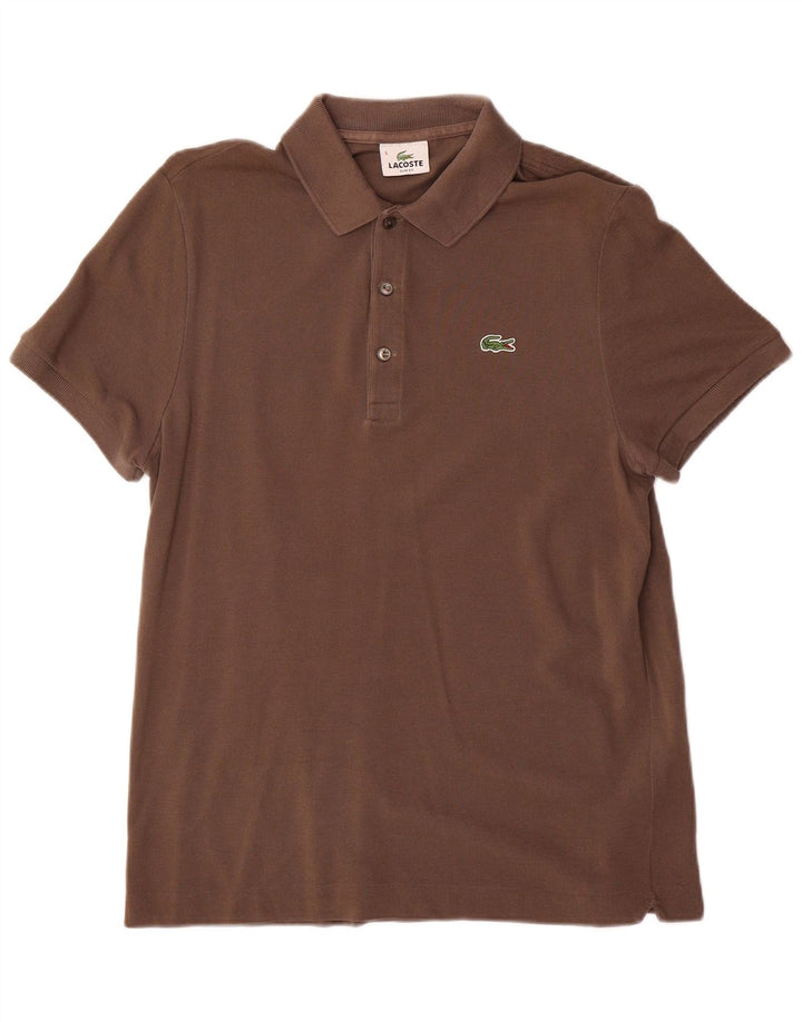Lacoste Polo Slim Fit para hombre talla 5 grande algodón marrón