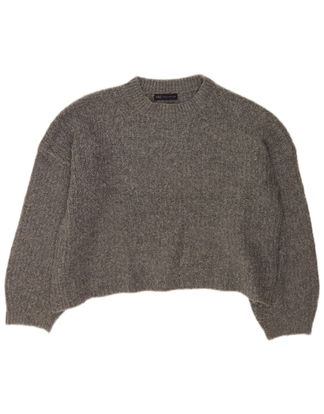 Marks & Spencer Suéter tipo jersey de cuello redondo de gran tamaño para mujer UK 46 Grande Gris