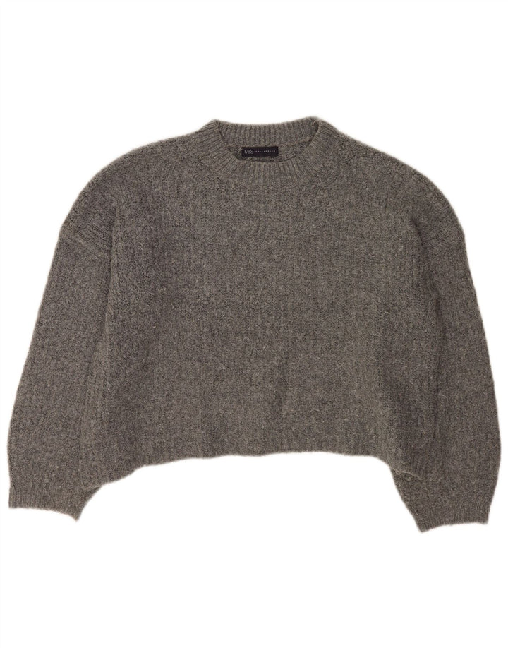 Marks & Spencer Suéter tipo jersey de cuello redondo de gran tamaño para mujer UK 46 Grande Gris