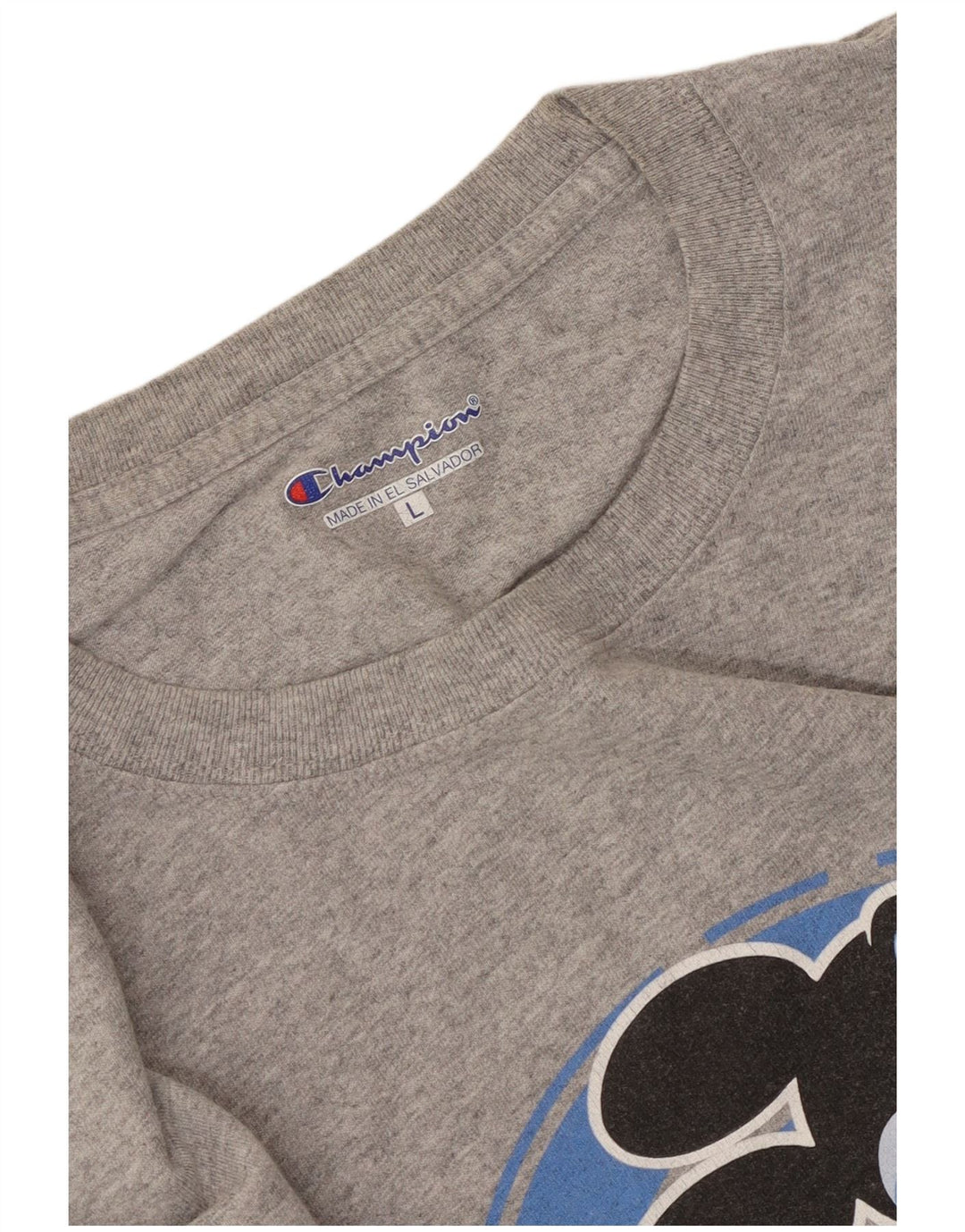 Champion Camiseta con gráfico de Mickey Mouse para hombre, manga larga, talla grande, gris